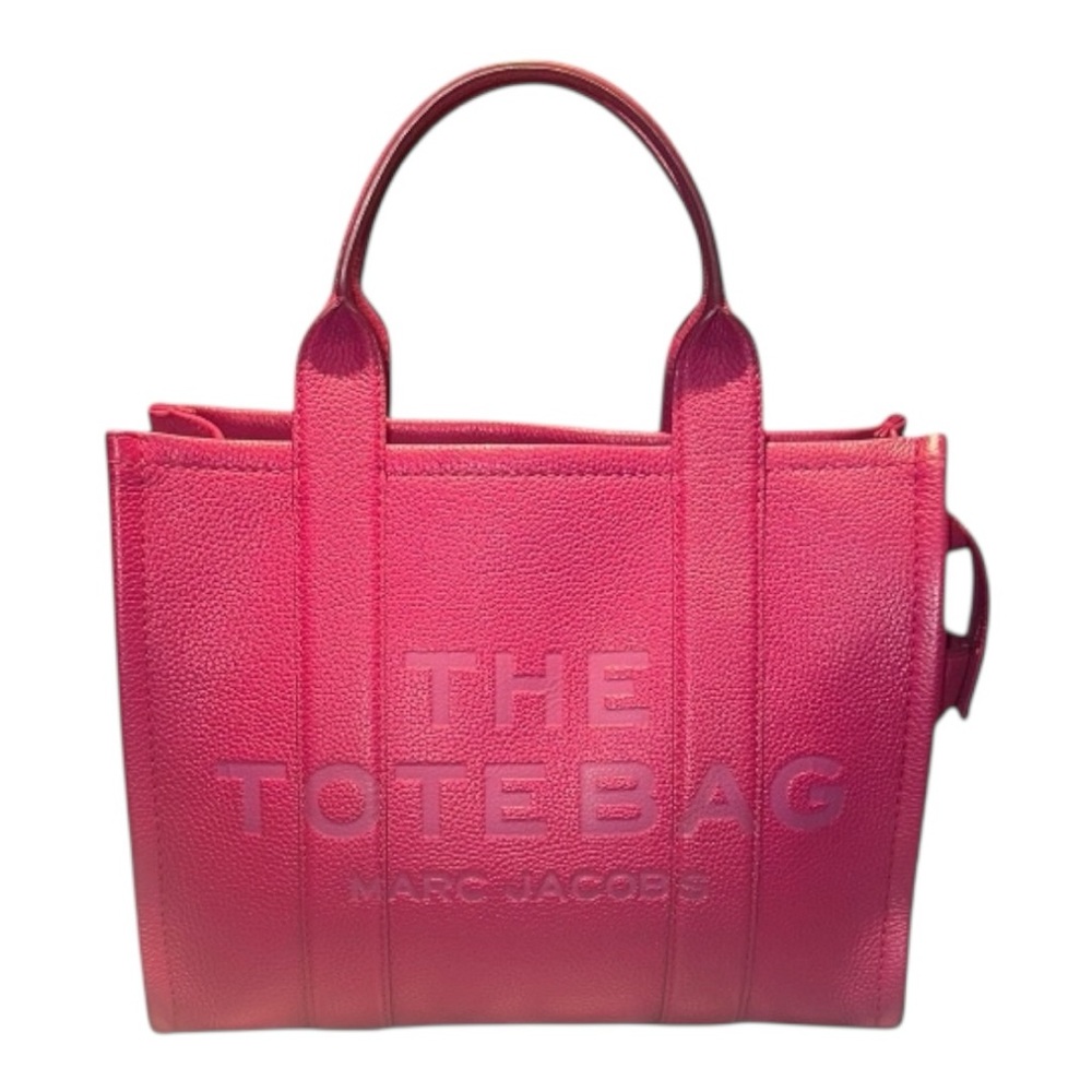 Marc Jacob’s THE LEATHER MEDIUM TOTE BAG in Lipstick Pink - Picture 7 of 16